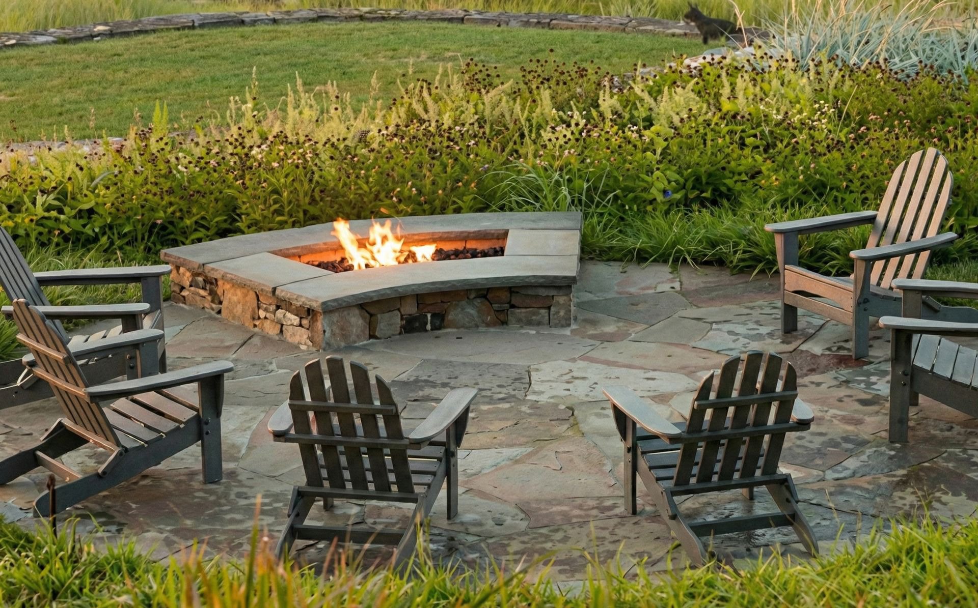 Rendering of the outdoor firepit patio at Emra Sioux Falls